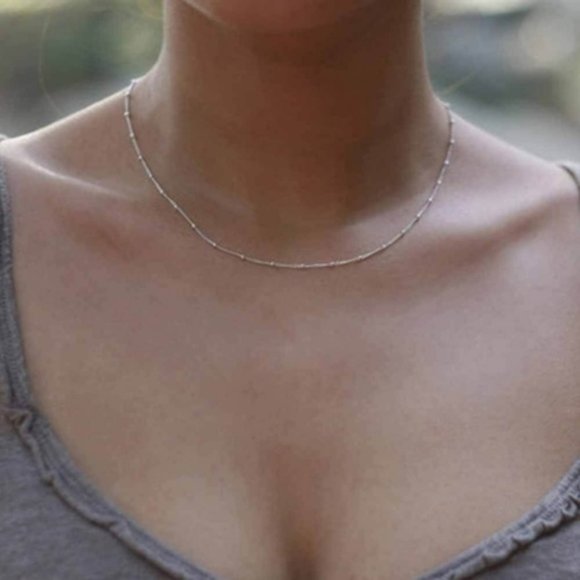 Urban Outfitters Jewelry - Minimalist Microbeads Necklace (Silver)